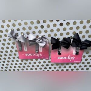 Bow Boot Clips - Gray and Black